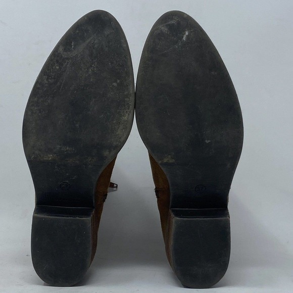 Marroqui Sanchez Brown Suede Ankle Boots Women 6.5 Zip Made In Spain - Picture 5 of 7
